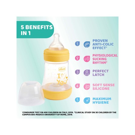 BIBERÃO PERFECT 5 150ML FLUXO NORMAL