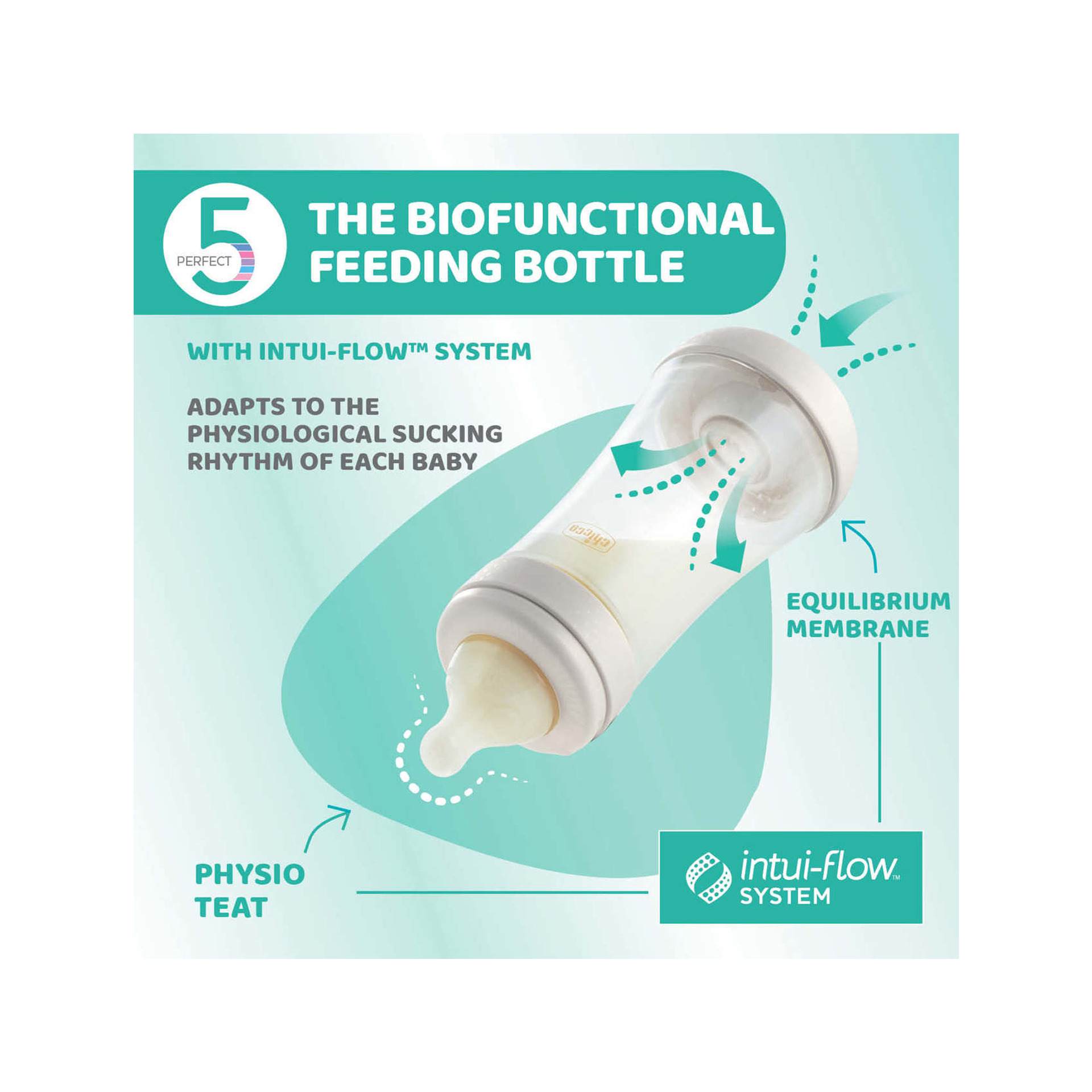 BIBERÃO PERFECT 5 300ML FLUXO RÁPIDO