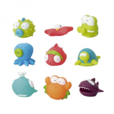 SET 9 BRINQUEDOS DE BANHO MARINHO