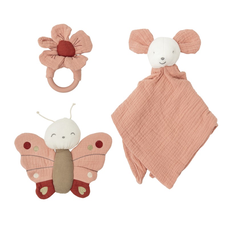 SET 3 PELUCHES DALIA ROSA EMPOLVADO