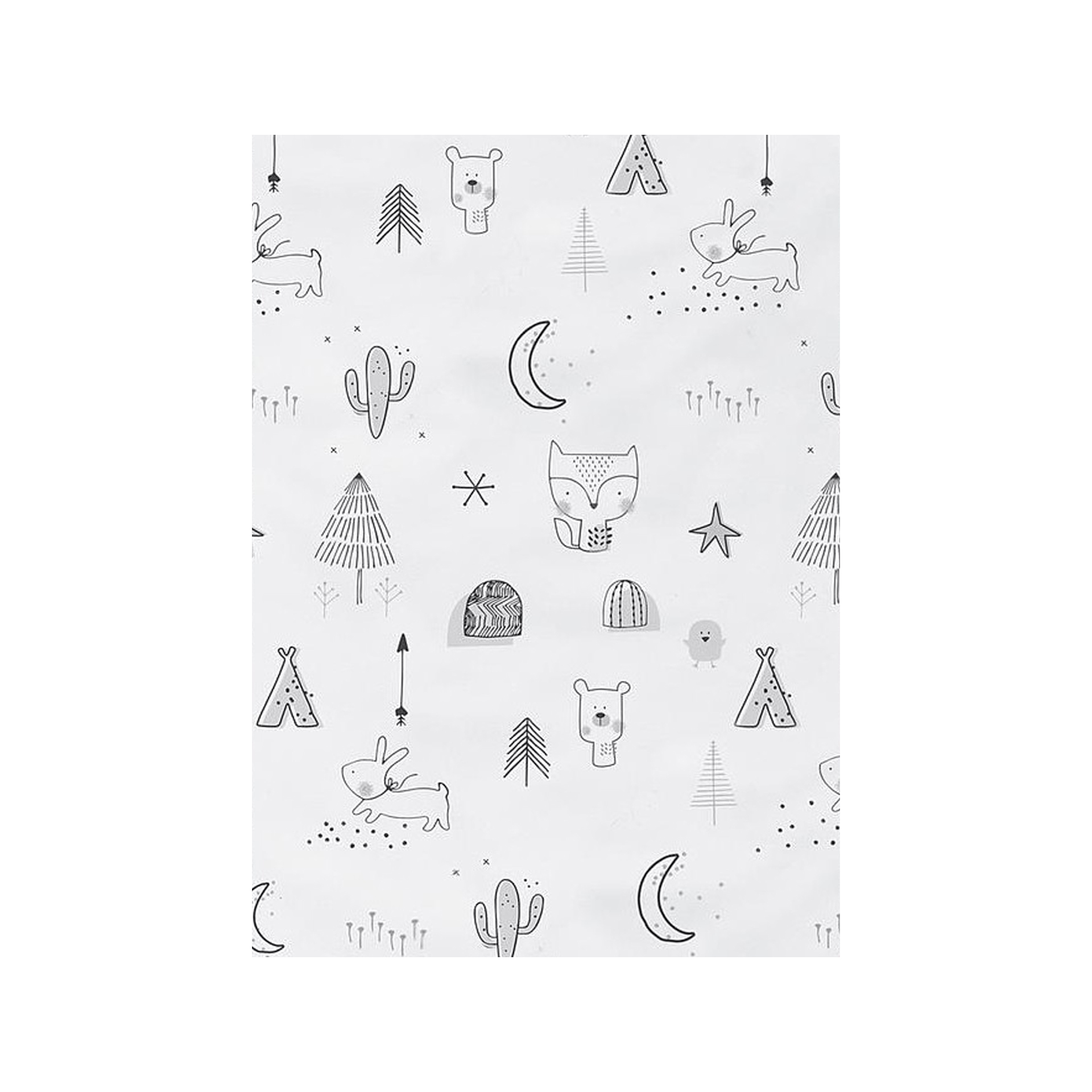 LENÇOL PUNTO AJUSTÁVEL INDIAN BRANCO/GRIS