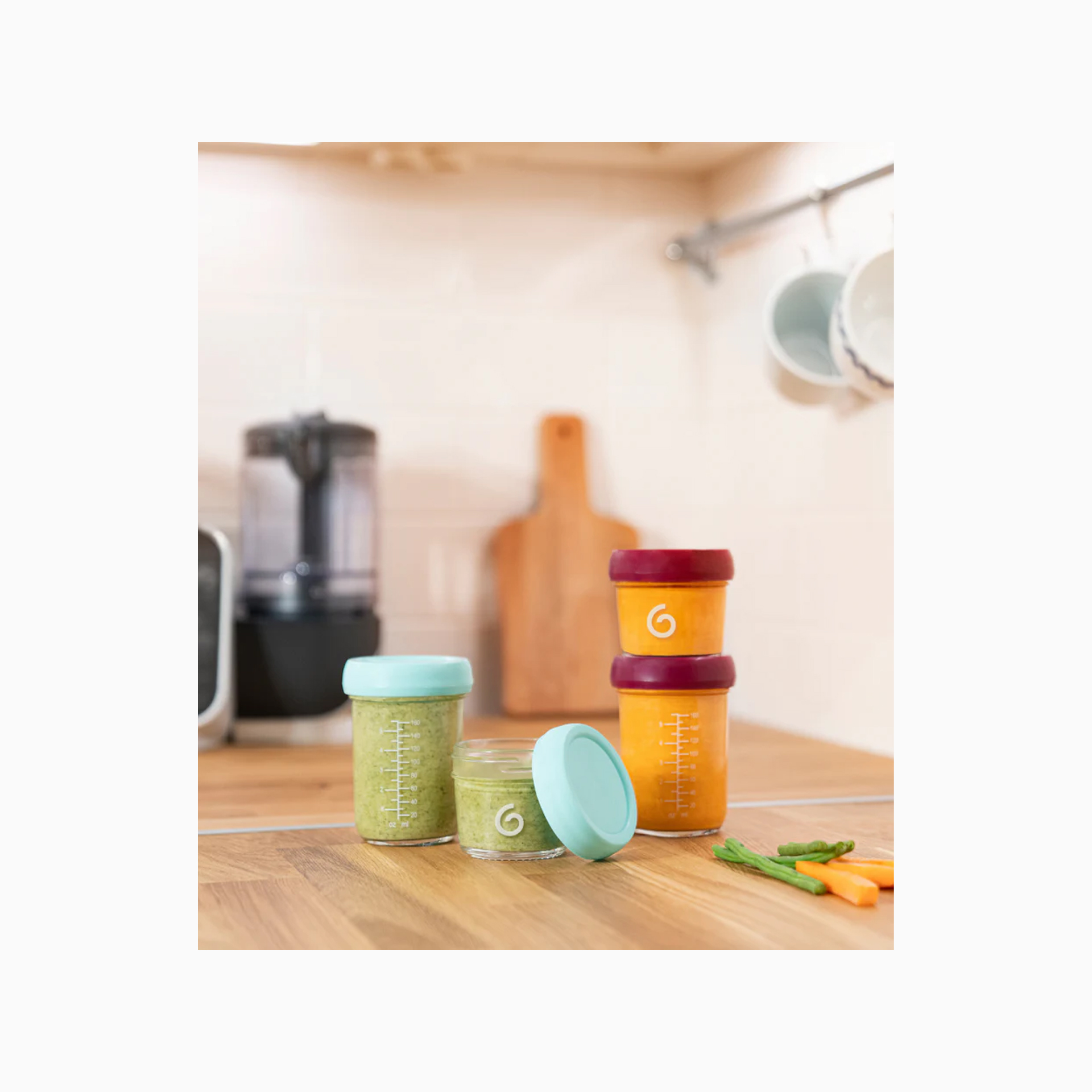 SET 8 FRASCOS DE ARMAZENAMENTO EM VIDRO BABYBOLS