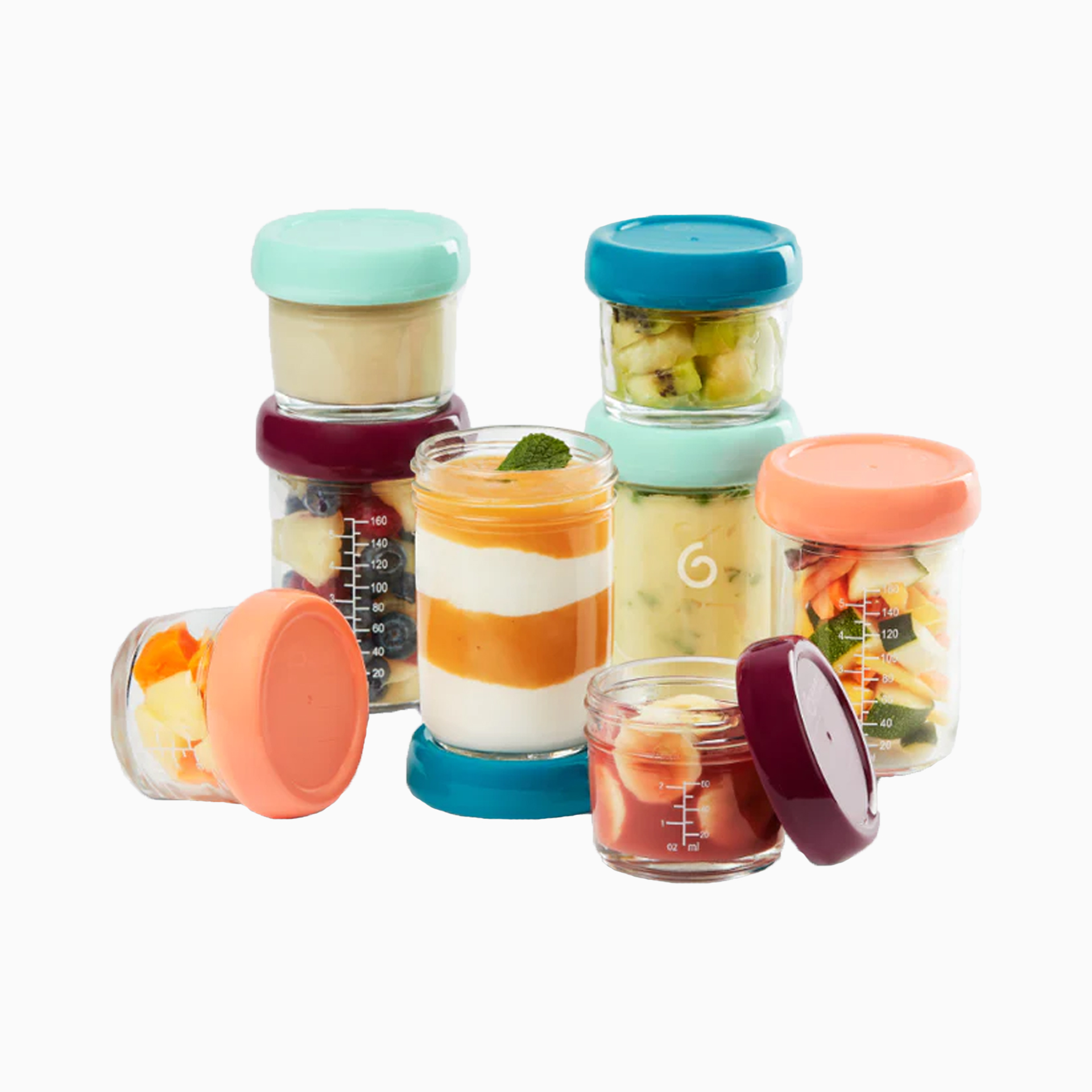 SET 8 FRASCOS DE ARMAZENAMENTO EM VIDRO BABYBOLS