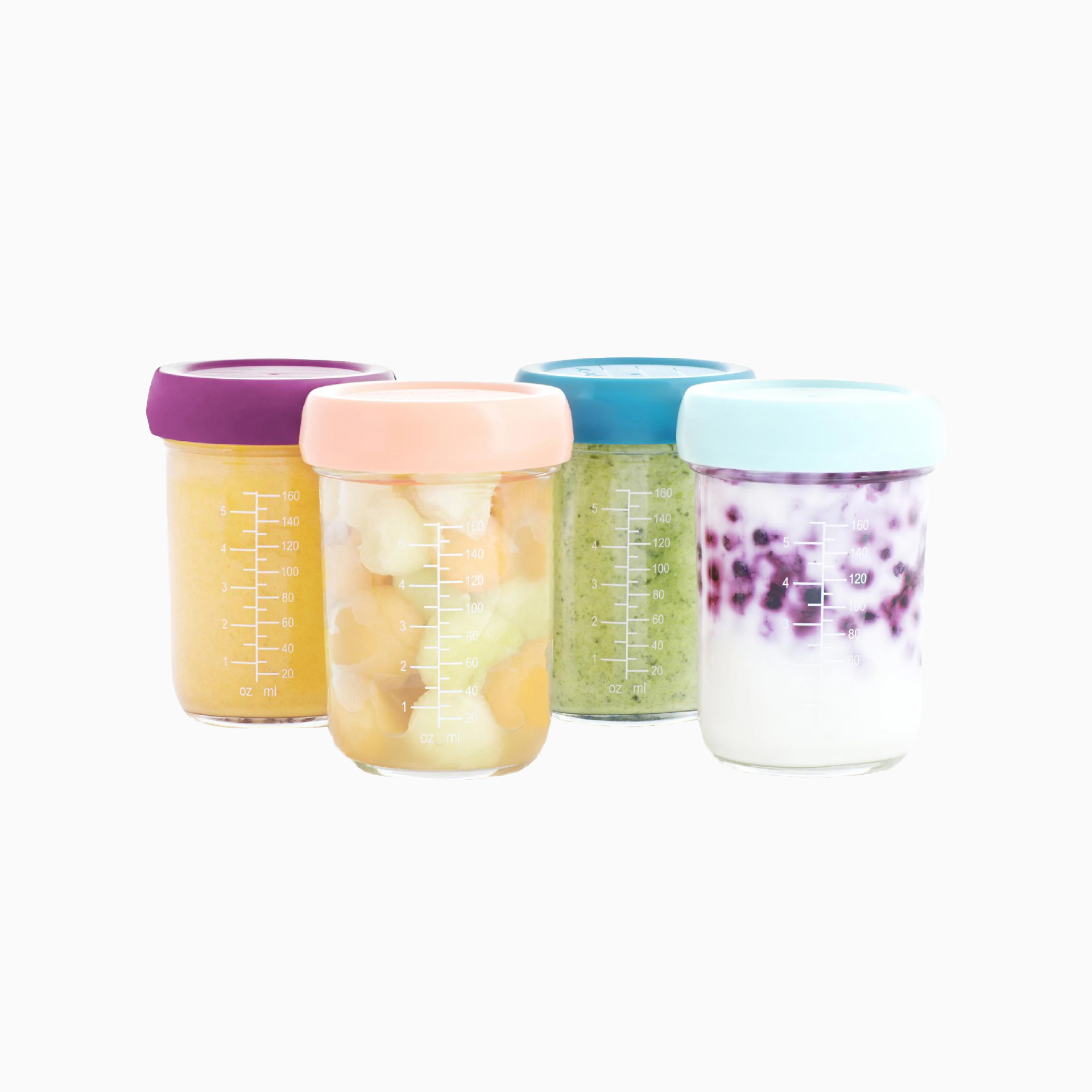 SET 4 FRASCOS DE ARMAZENAMENTO EM VIDRO BABYBOLS