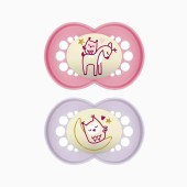 PACK CHUPETA ORIGINAL PURE NIGHT 6M+ ROSA