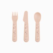 CONJUNTO TALHERES FOODIE HAPPY DOTS POWDER