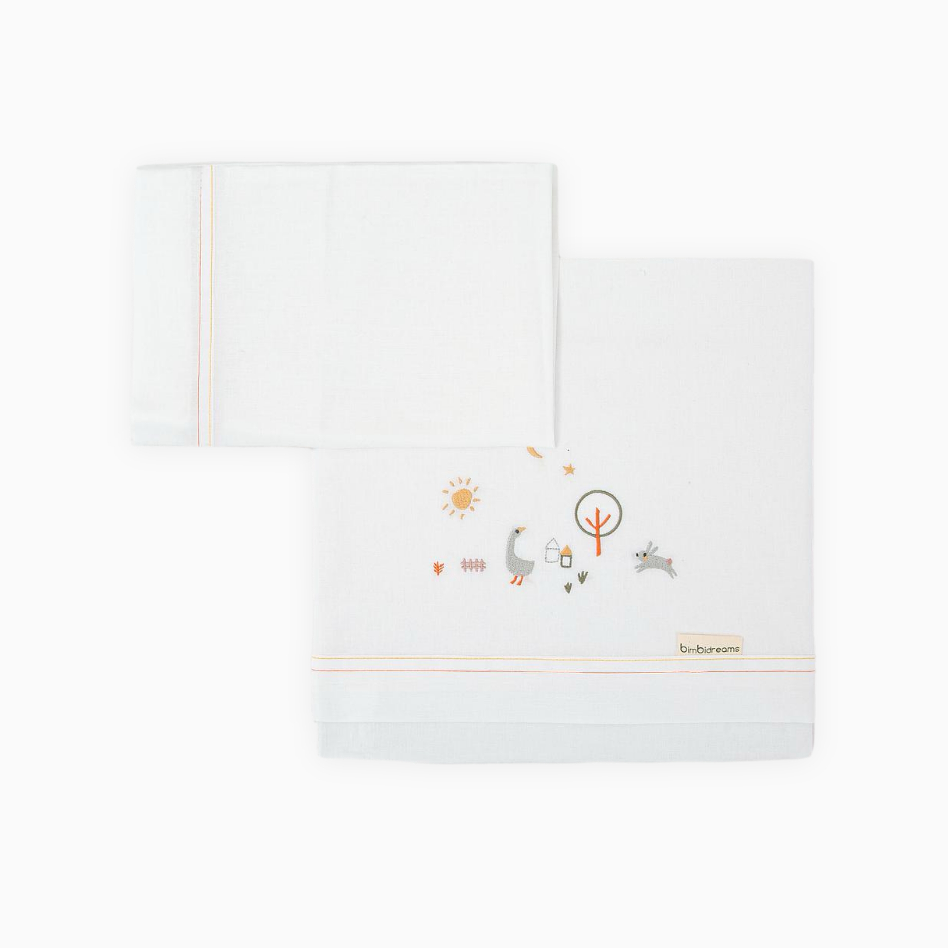 LENÇOL DE ALGODÃO PARA ALCOFAS GRANJA BRANCO/TEJA