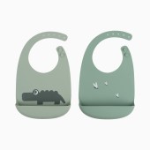 PACK 2 BABETES SILICONE CROCO GREEN