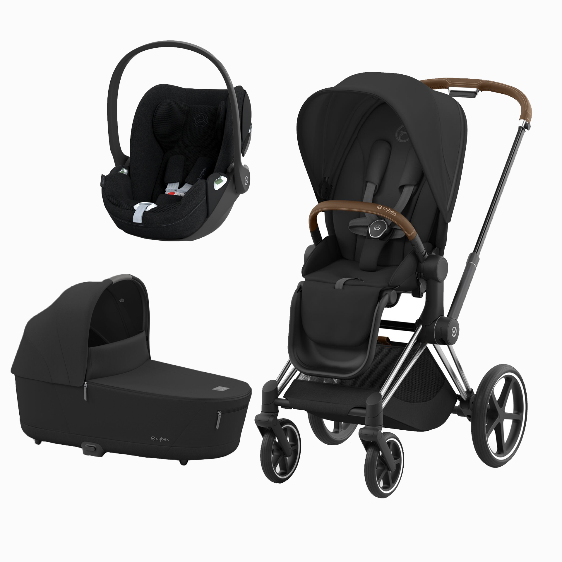 PRIAM CHROME BROWN + SEAT PACK + ALCOFA PRIAM + CLOUD T PLUS