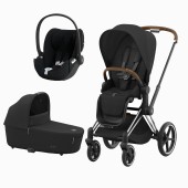 PRIAM CHROME BROWN + SEAT PACK + ALCOFA PRIAM + CLOUD T PLUS SEPIA BLACK