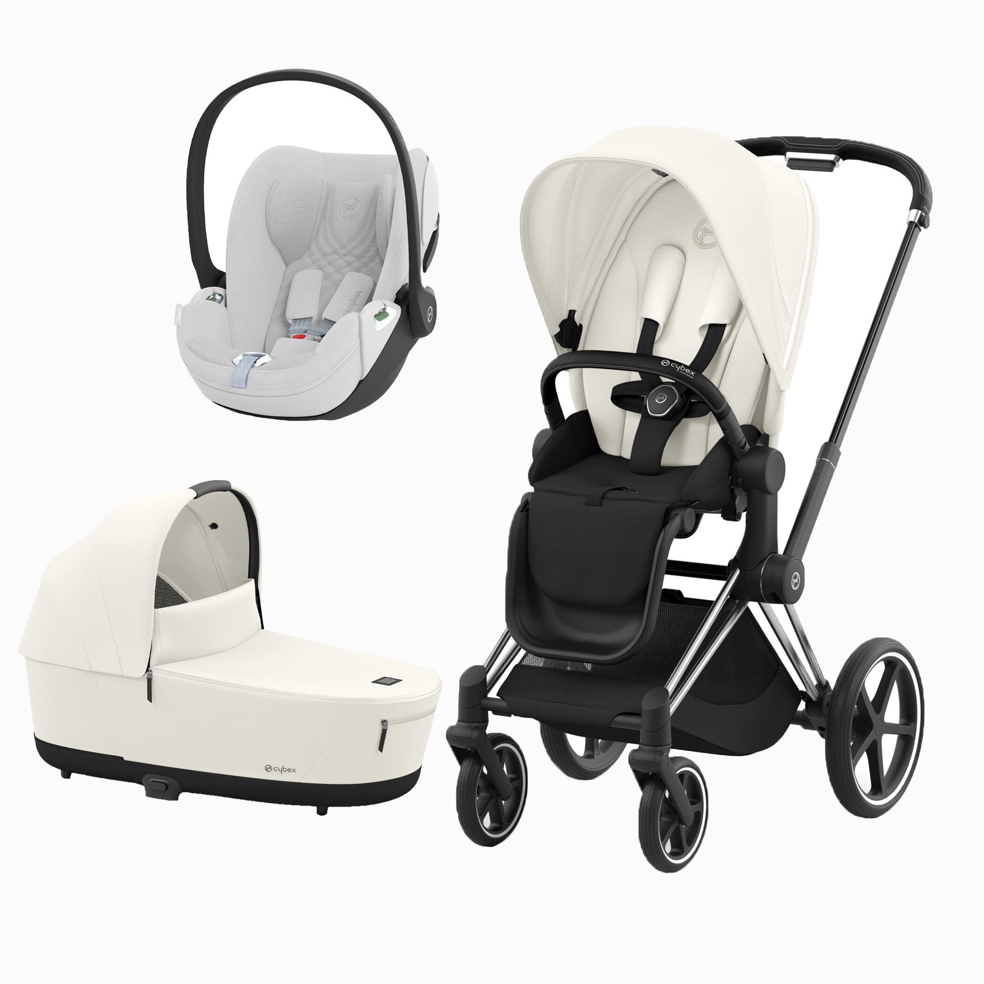 PRIAM CHROME BLACK + SEAT PACK + ALCOFA PRIAM + CLOUD T PLUS