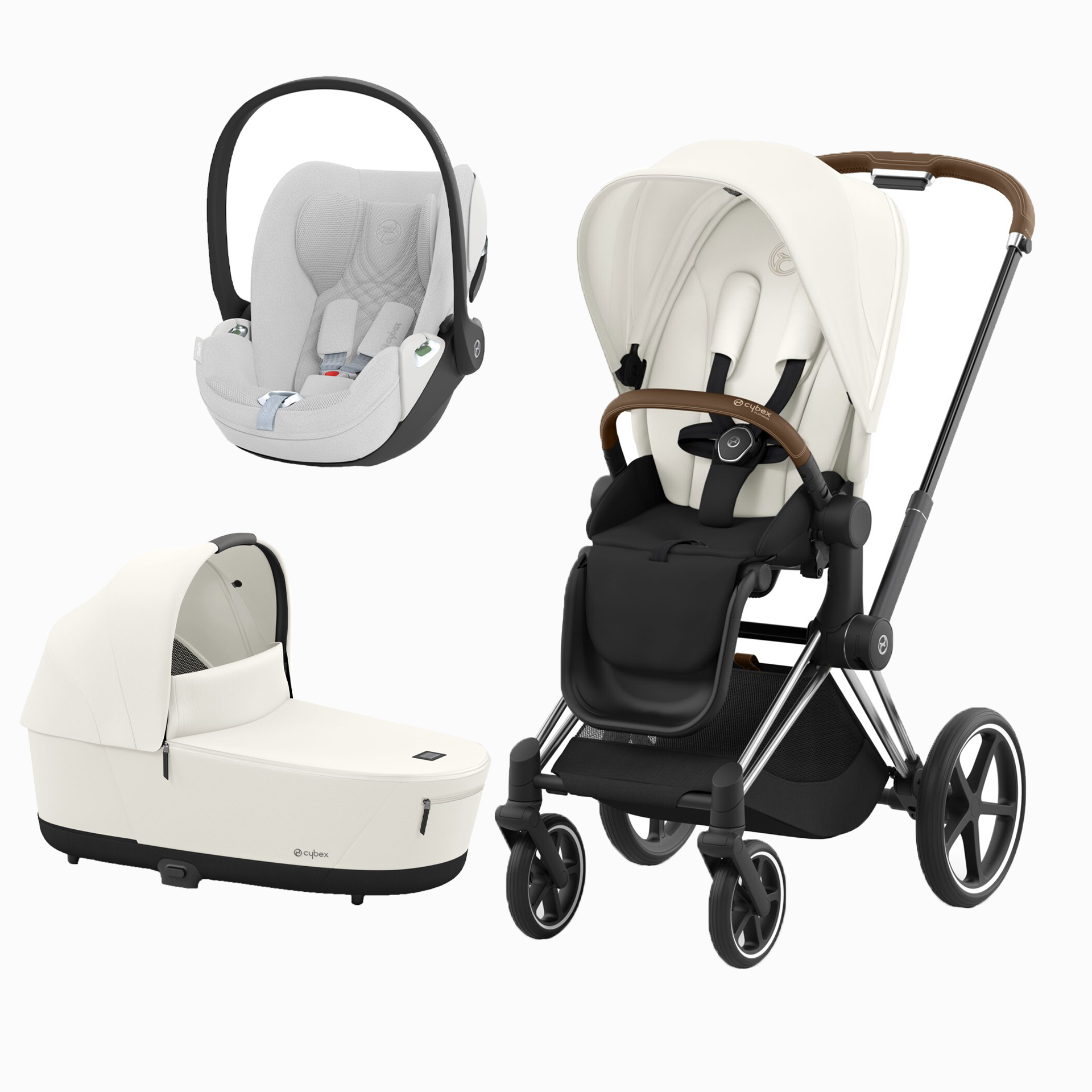 PRIAM CHROME BROWN + SEAT PACK + ALCOFA PRIAM + CLOUD T PLUS