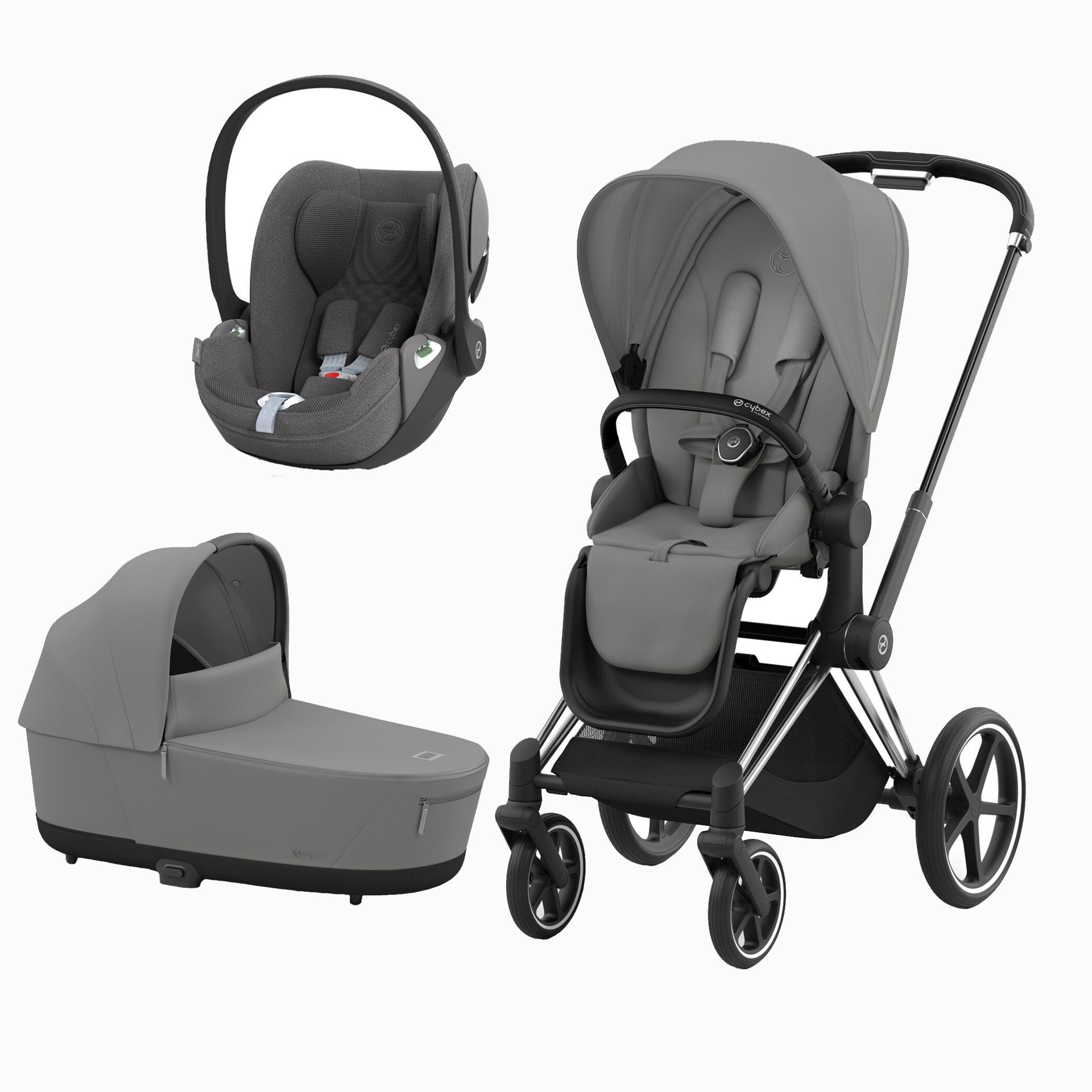 PRIAM CHROME BLACK + SEAT PACK + ALCOFA PRIAM + CLOUD T PLUS