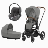 PRIAM CHROME BROWN + SEAT PACK + ALCOFA PRIAM + CLOUD T PLUS MIRAGE GREY