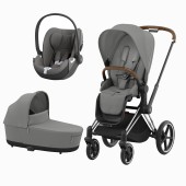 PRIAM CHROME BROWN + SEAT PACK + ALCOFA PRIAM + CLOUD T MIRAGE GREY