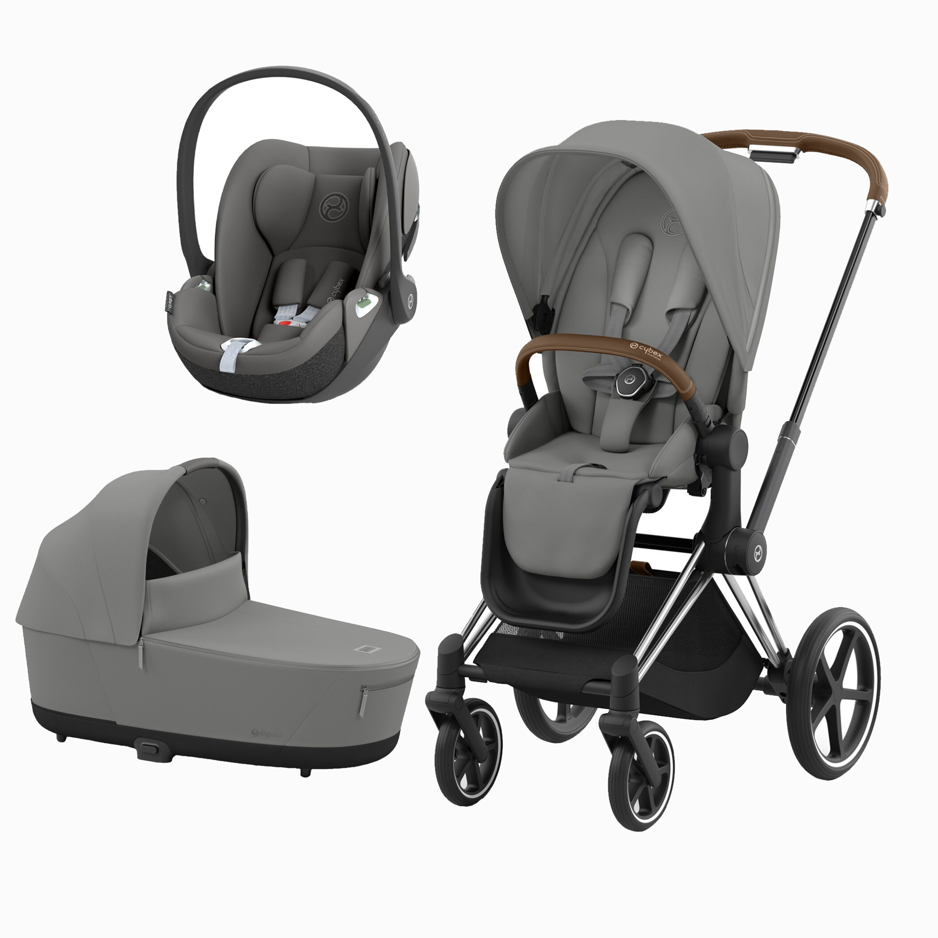 PRIAM CHROME BROWN + SEAT PACK + ALCOFA PRIAM + CLOUD T