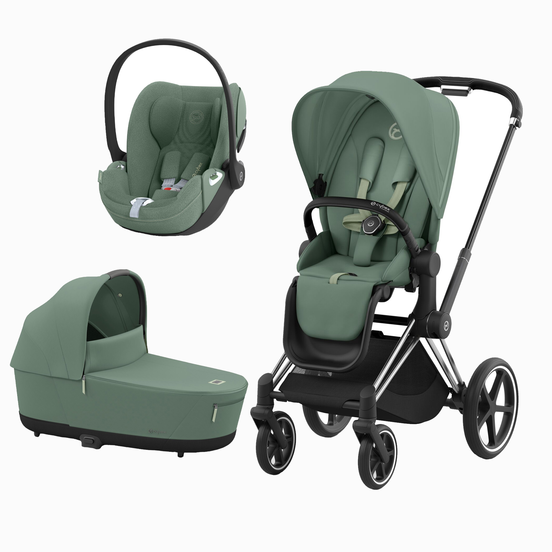 PRIAM CHROME BLACK + SEAT PACK + ALCOFA PRIAM + CLOUD T PLUS