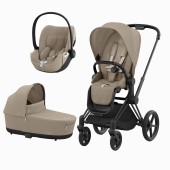PRIAM MATT BLACK + SEAT PACK + ALCOFA PRIAM + CLOUD T PLUS COZY BEIGE