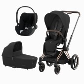 E-PRIAM ROSEGOLD + SEAT PACK + ALCOFA PRIAM LUX + CLOUD T PLUS SEPIA BLACK