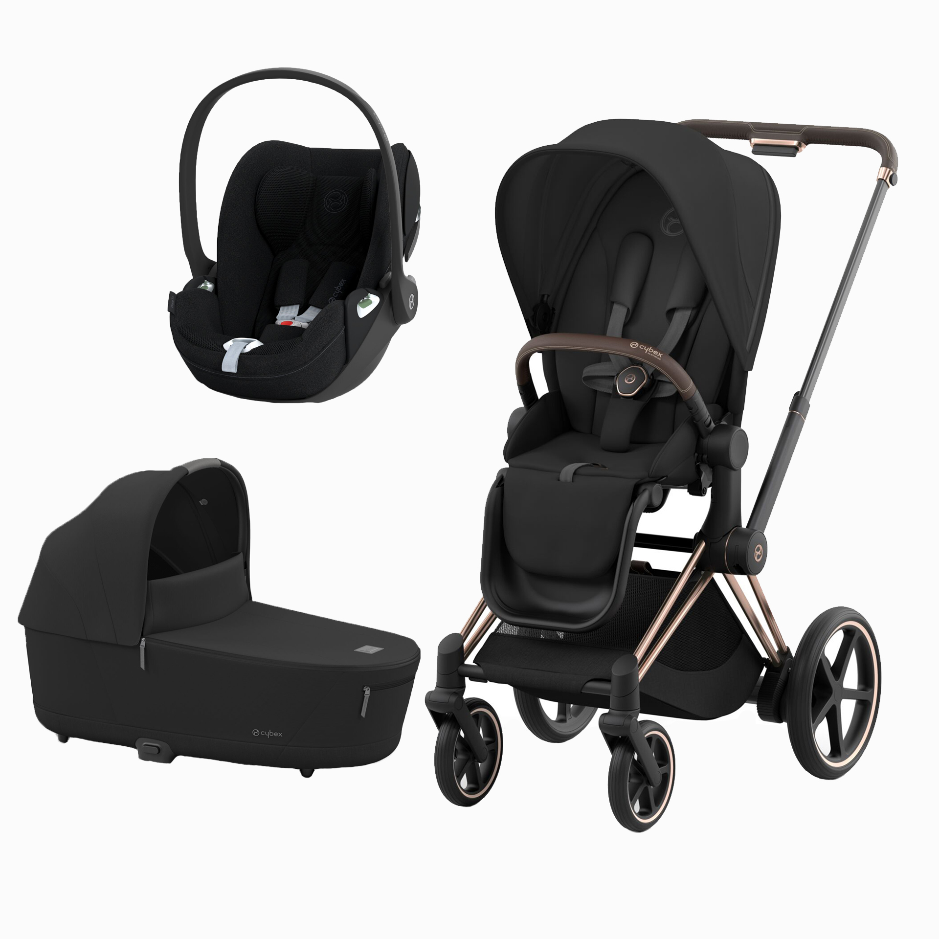 E-PRIAM ROSEGOLD + SEAT PACK + ALCOFA PRIAM LUX + CLOUD T PLUS