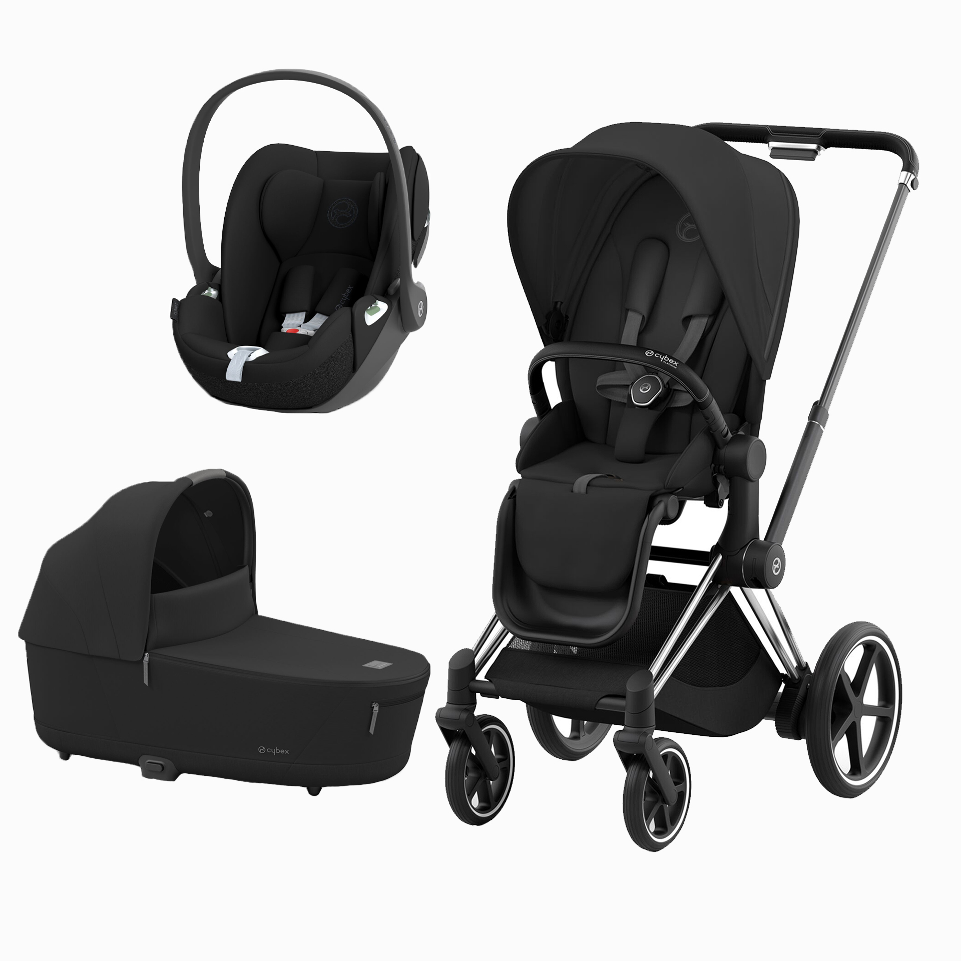 E-PRIAM CHROME BLACK + SEAT PACK + ALCOFA PRIAM LUX + CLOUD T