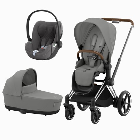 E-PRIAM CHROME BROWN + SEAT PACK + ALCOFA PRIAM LUX + CLOUD T PLUS