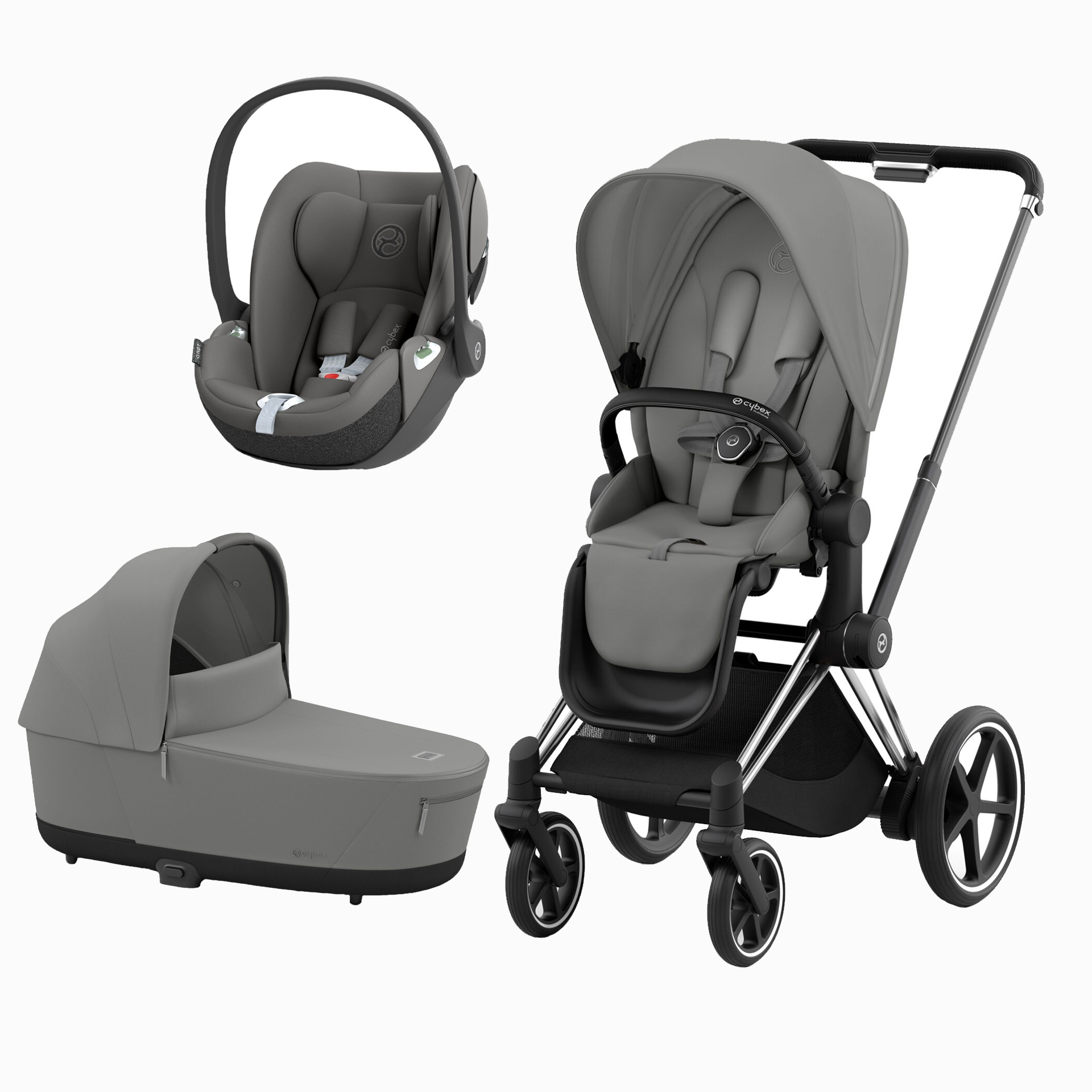 E-PRIAM CHROME BLACK + SEAT PACK + ALCOFA PRIAM LUX + CLOUD T