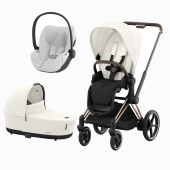 E-PRIAM ROSEGOLD + SEAT PACK OFF WHITE + ALCOFA PRIAM LUX + CLOUD T PLUS PLATINUM WHITE