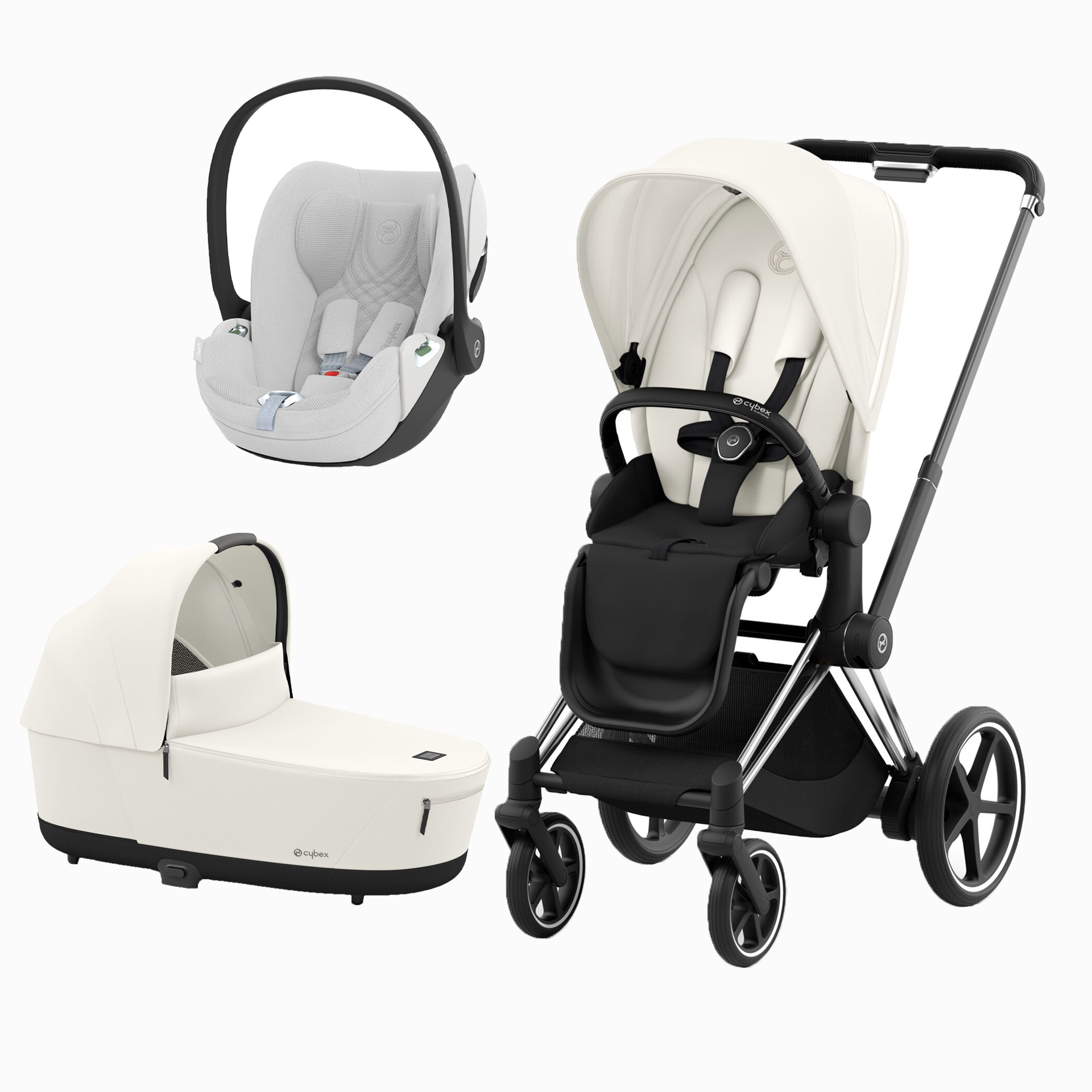 E-PRIAM CHROME BLACK + SEAT PACK + ALCOFA PRIAM LUX + CLOUD T PLUS