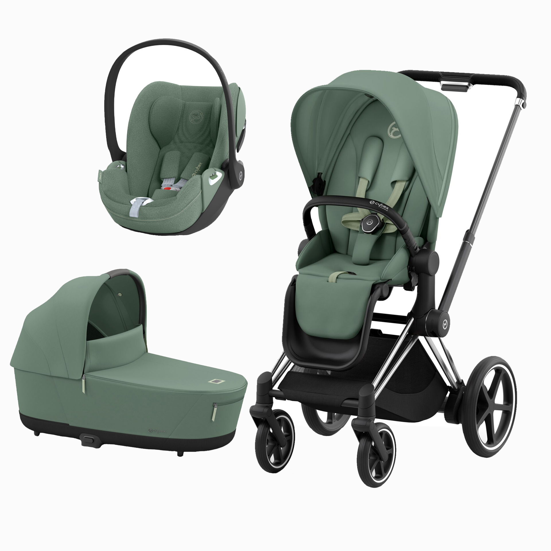 E-PRIAM CHROME BLACK + SEAT PACK + ALCOFA PRIAM LUX + CLOUD T PLUS