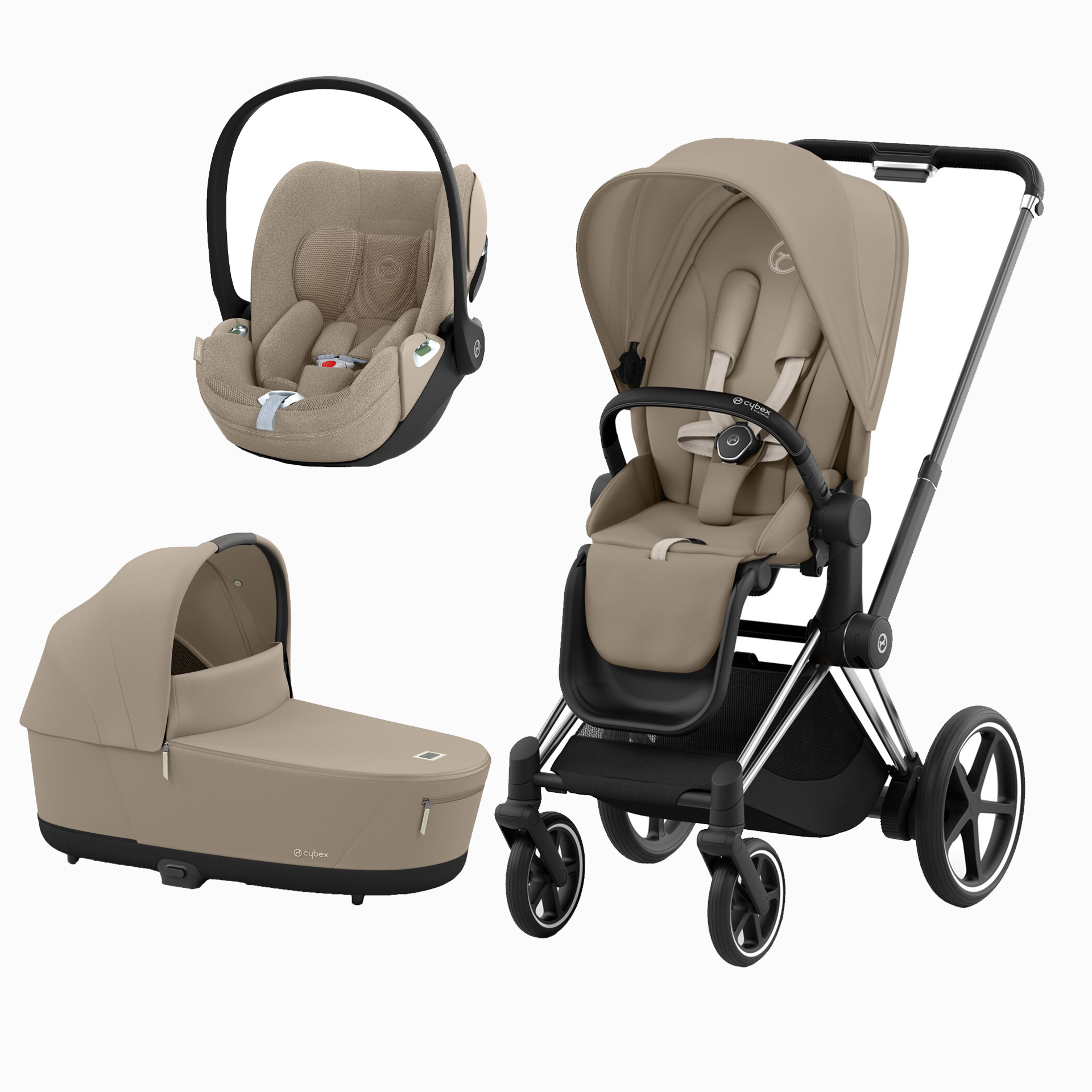 E-PRIAM CHROME BLACK + SEAT PACK + ALCOFA PRIAM LUX + CLOUD T PLUS