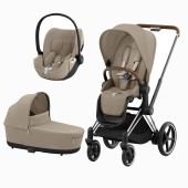 E-PRIAM CHROME BROWN + SEAT PACK + ALCOFA PRIAM LUX + CLOUD T PLUS COZY BEIGE E-PRIAM CHROME BROWN + SEAT PACK + ALCOFA PRIAM LUX + CLOUD T PLUS COZY BEIGE