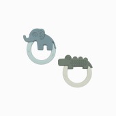 SET 2 MORDEDORES TEETHER DEER FRIENDS GREEN/BLUE