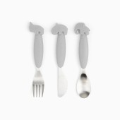 CONJUNTO DE TALHERES EASY-GRIP DEER FRIENDS GREY
