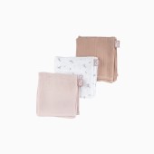 PACK 3 MUSSELINAS LOVELY FLOWERS PINK