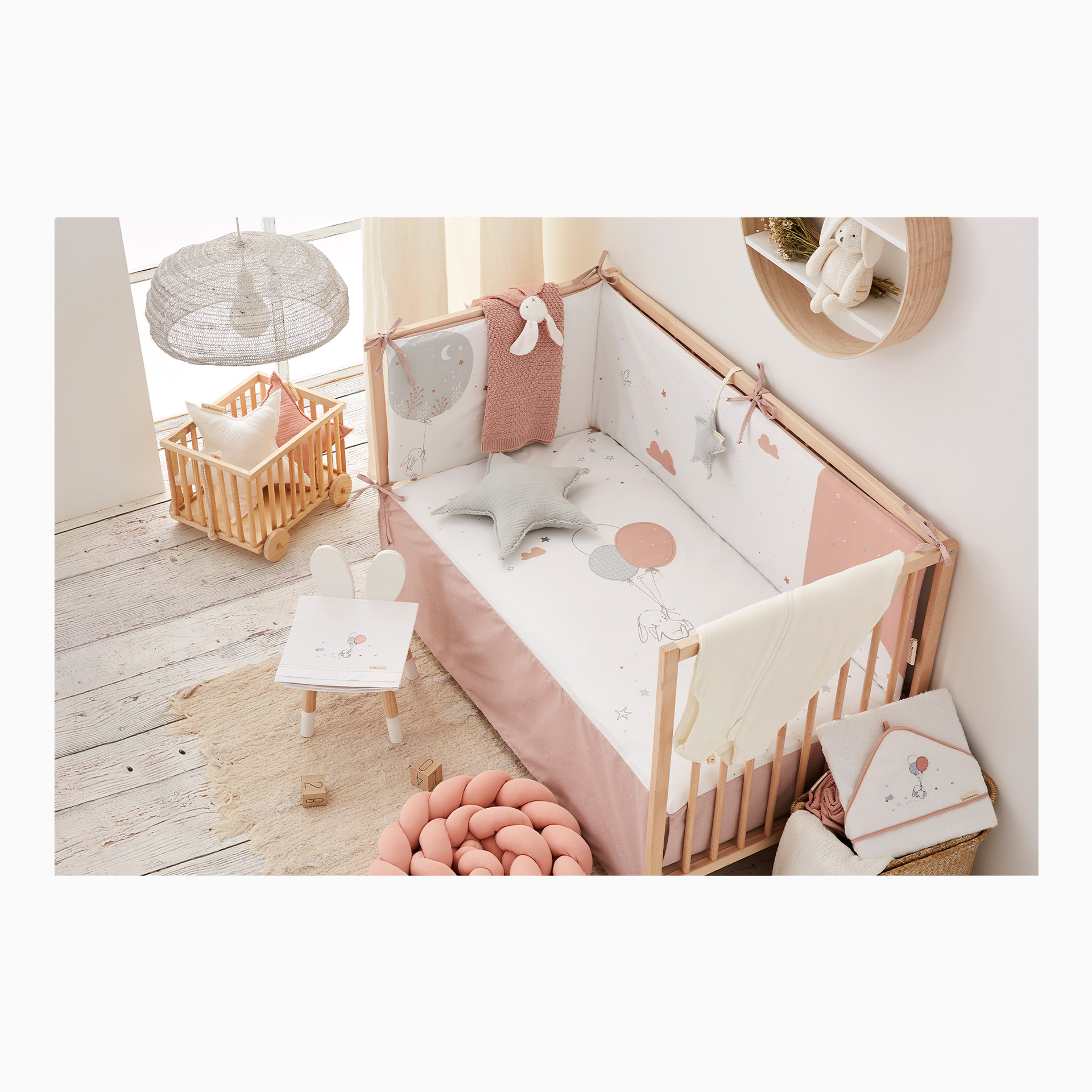 TEXTIL 2 PEÇAS JOLIE BRANCO/ROSA