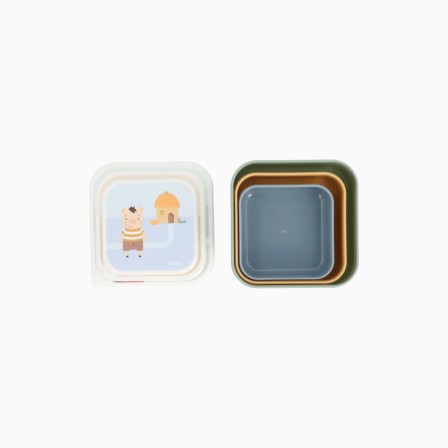 SET 3 LANCHEIRAS THREE LITTLE PIGS