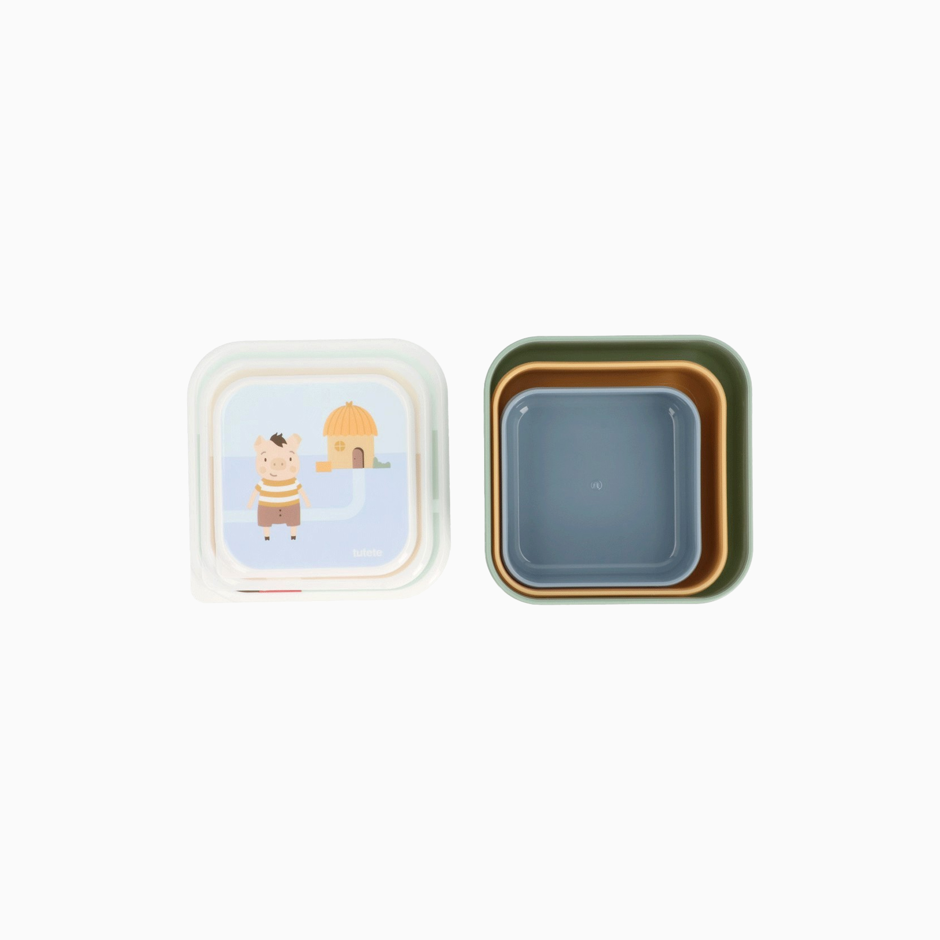 SET 3 LANCHEIRAS THREE LITTLE PIGS