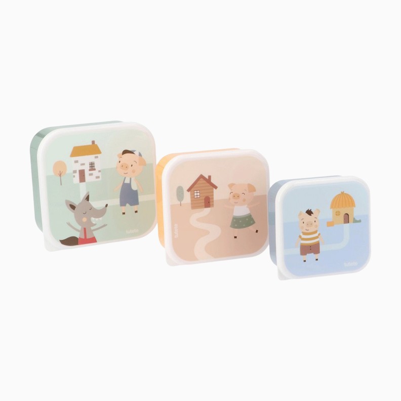SET 3 LANCHEIRAS THREE LITTLE PIGS