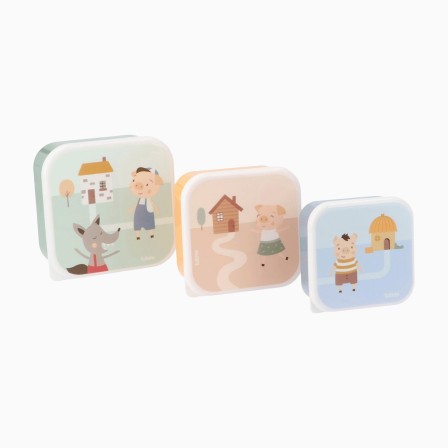 SET 3 LANCHEIRAS THREE LITTLE PIGS