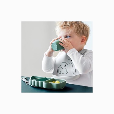 SET 3 MINI COPOS SILICONE GREEN / MOSTARD / GREY