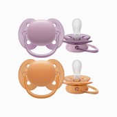 CHUPETA ULTRA SOFT 6-18M LARANJA / ROXO