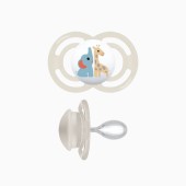 CHUPETA PERFECT 6+M BEGE ELEFANTE E GIRAFA