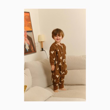 SACO DE DORMIR COM MANGAS E MEIAS ANTIDERRAPANTES TEDDY MOCCA TOG 1