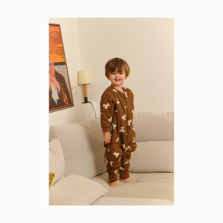 SACO DE DORMIR COM MANGAS E MEIAS ANTIDERRAPANTES TEDDY MOCCA TOG 1