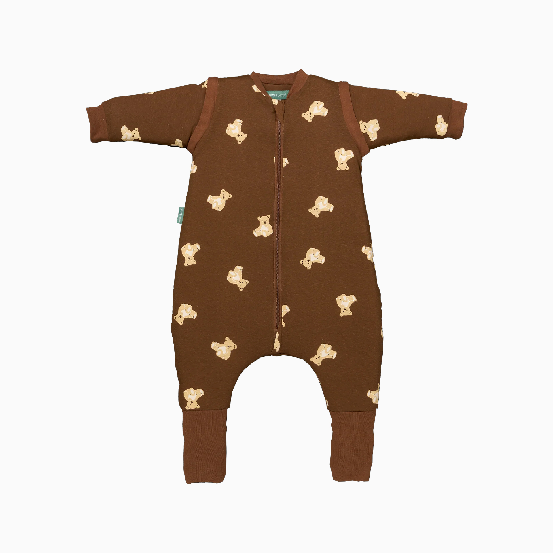 SACO DE DORMIR COM MANGAS E MEIAS ANTIDERRAPANTES TEDDY MOCCA TOG 1