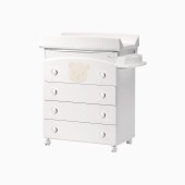CÓMODA-BANHEIRA BABY BEAR KIT BRANCO MATE / TERRA CLARO