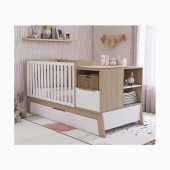 COMBI VIBE COM GAVETÃO E LATERAL AMOVÍVEL BRANCO MATE / ROBLE TRIGO