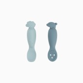 PACK 2 COLHERES SILICONE TINY FARM BLUE