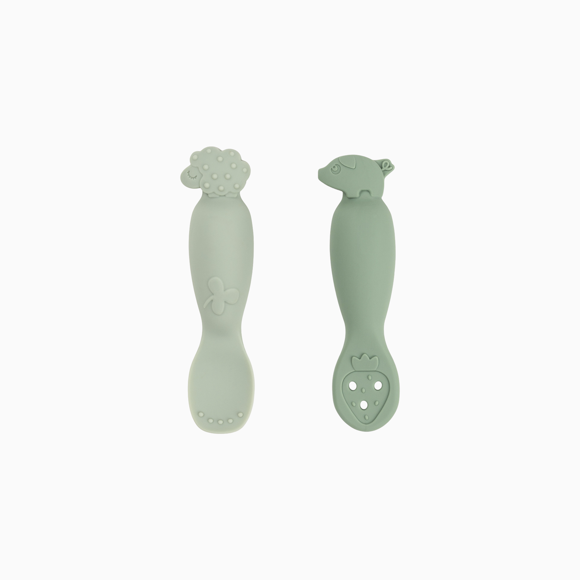 PACK 2 COLHERES SILICONE TINY FARM